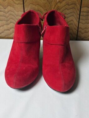 Coach and Four Red Suede Ankle Booties